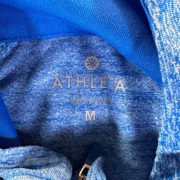 Athleta Running Wild Half Zip Sz M Flash Blue - Picture 4 of 8